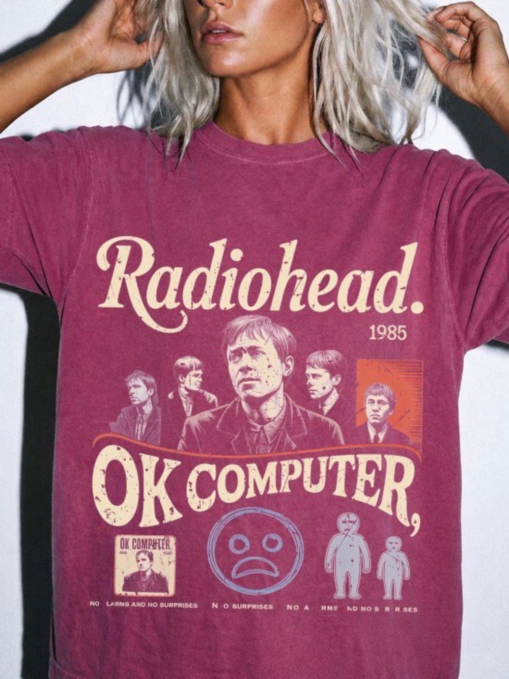 Radiohead OK Computer Retro Comfort Colors T-Shirt, Vintage Music Graphic Tee